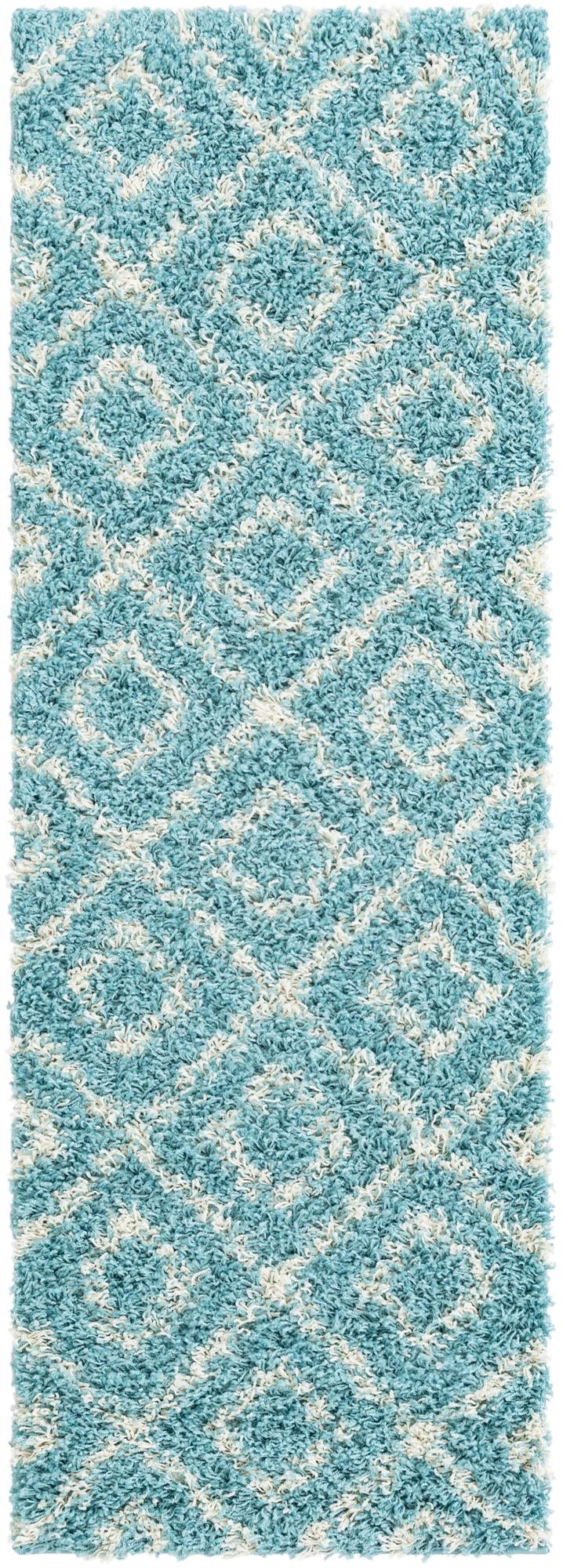 2' x 6' Lattice Shag Runner Rug