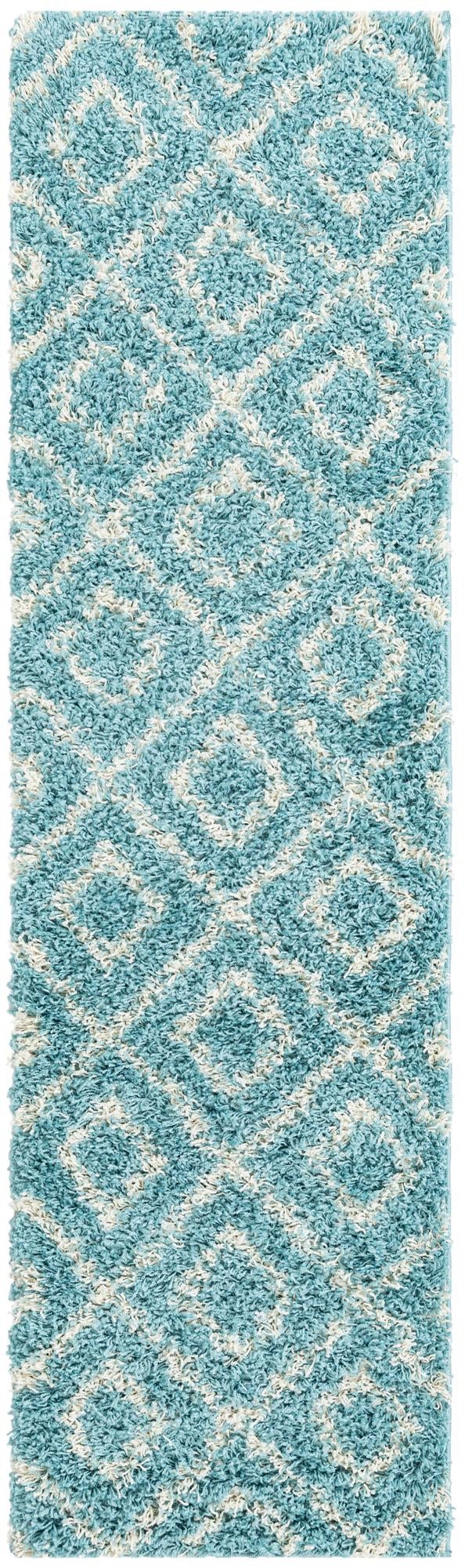 2' x 7' Lattice Shag Runner Rug