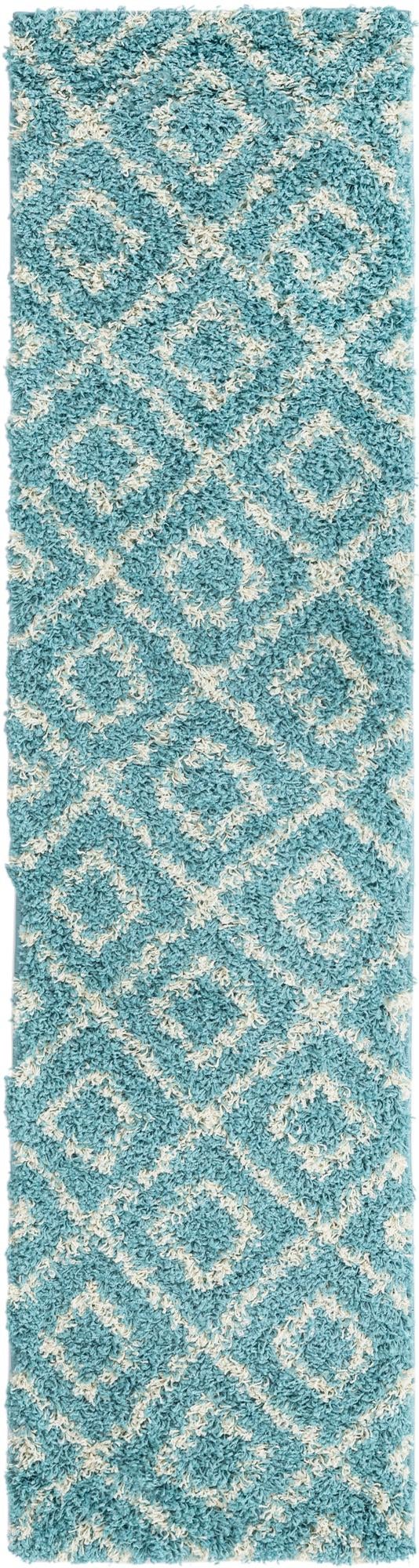 2' x 8' Lattice Shag Runner Rug