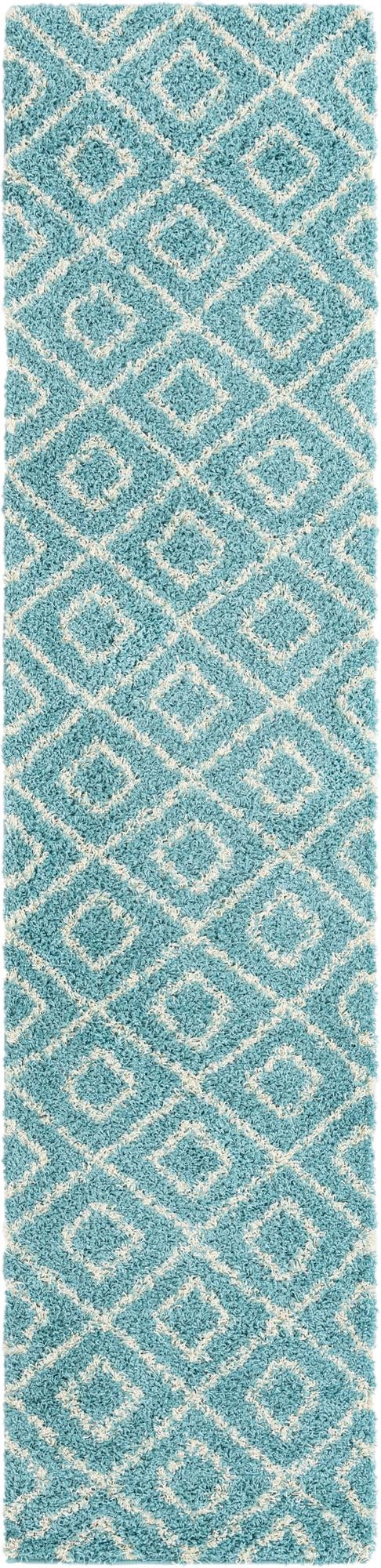 2' 7 x 12' Lattice Shag Runner Rug