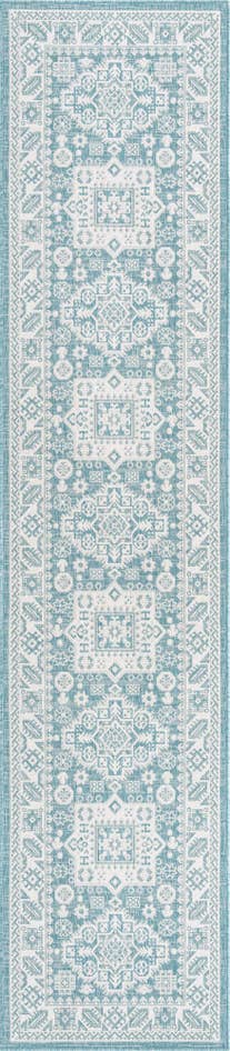 Detail image of 2' 7 x 12' Easy-Clean Aztec Indoor / Outdoor Runner Rug