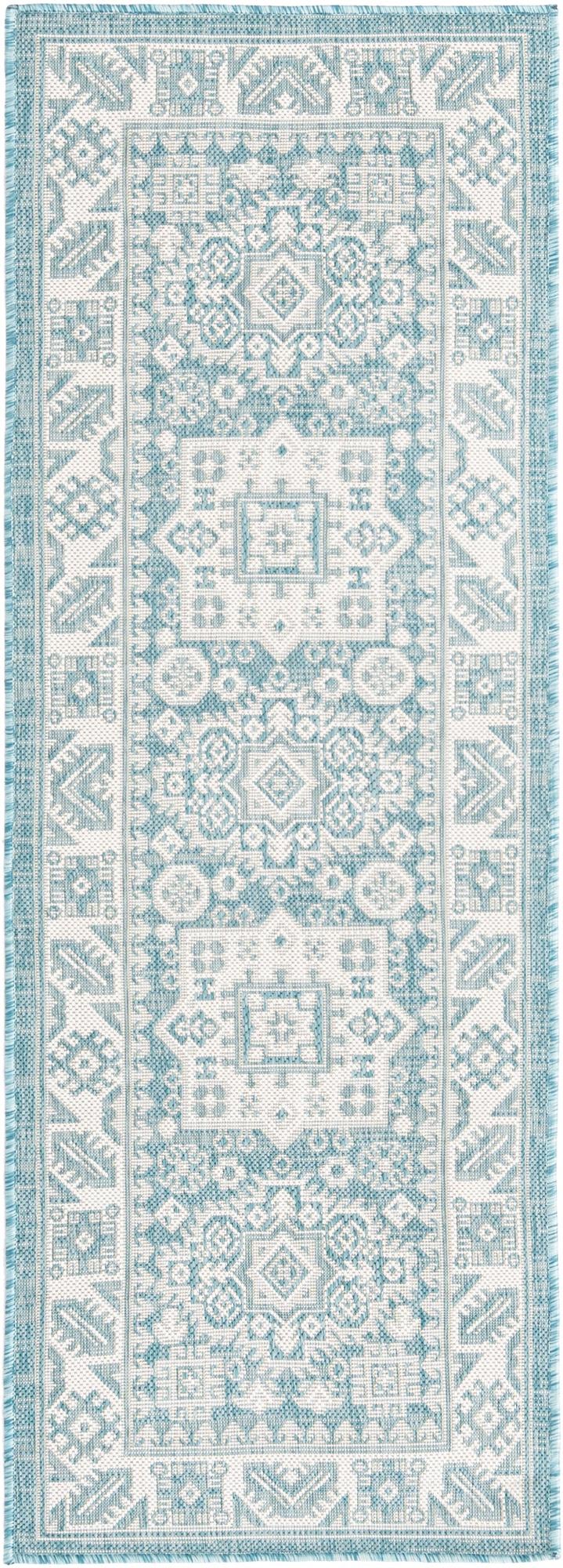 2' x 6' Easy-Clean Aztec Indoor / Outdoor Runner Rug