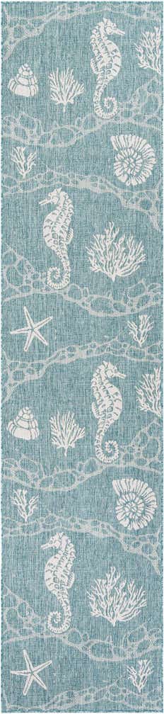 2' 7 x 12' Easy-Clean Coastal Indoor / Outdoor Runner Rug