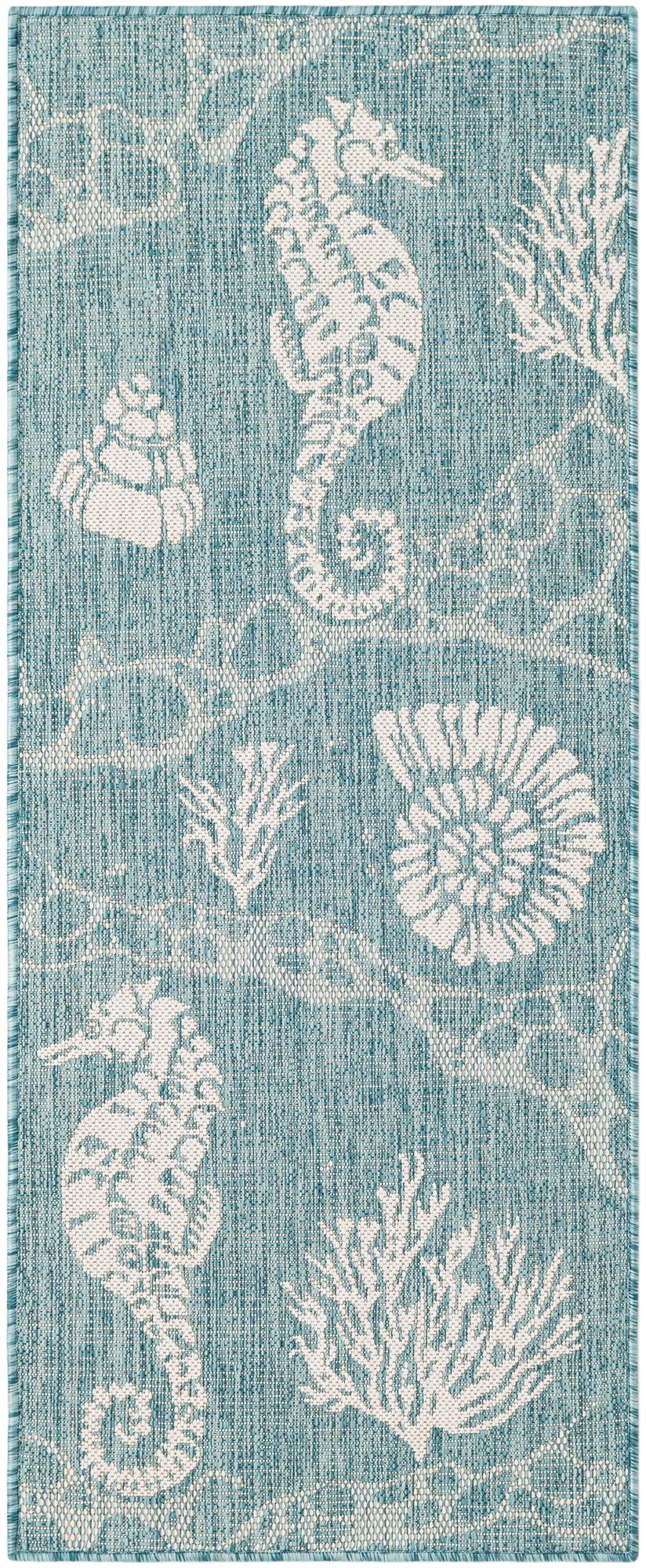 2' x 5' 3 Easy-Clean Coastal Indoor / Outdoor Runner Rug