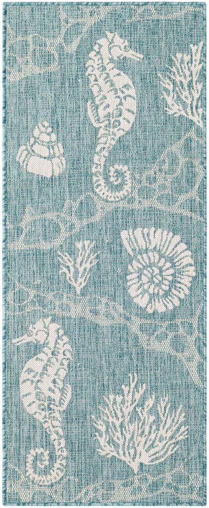 2' x 5' 3 Easy-Clean Coastal Indoor / Outdoor Runner Rug