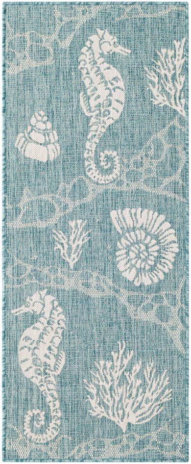 Detail image of 2' x 5' 3 Easy-Clean Coastal Indoor / Outdoor Runner Rug