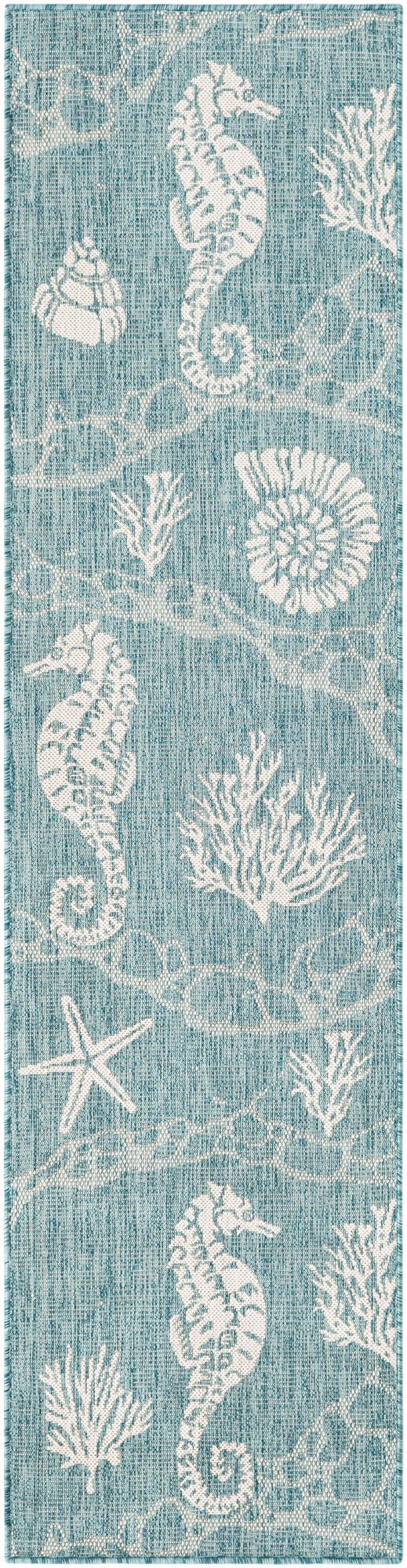 2' x 8' Easy-Clean Coastal Indoor / Outdoor Runner Rug