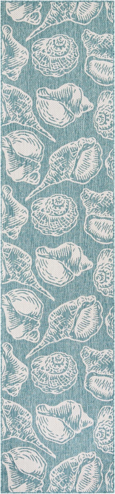 2' 7 x 12' Easy-Clean Coastal Indoor / Outdoor Runner Rug