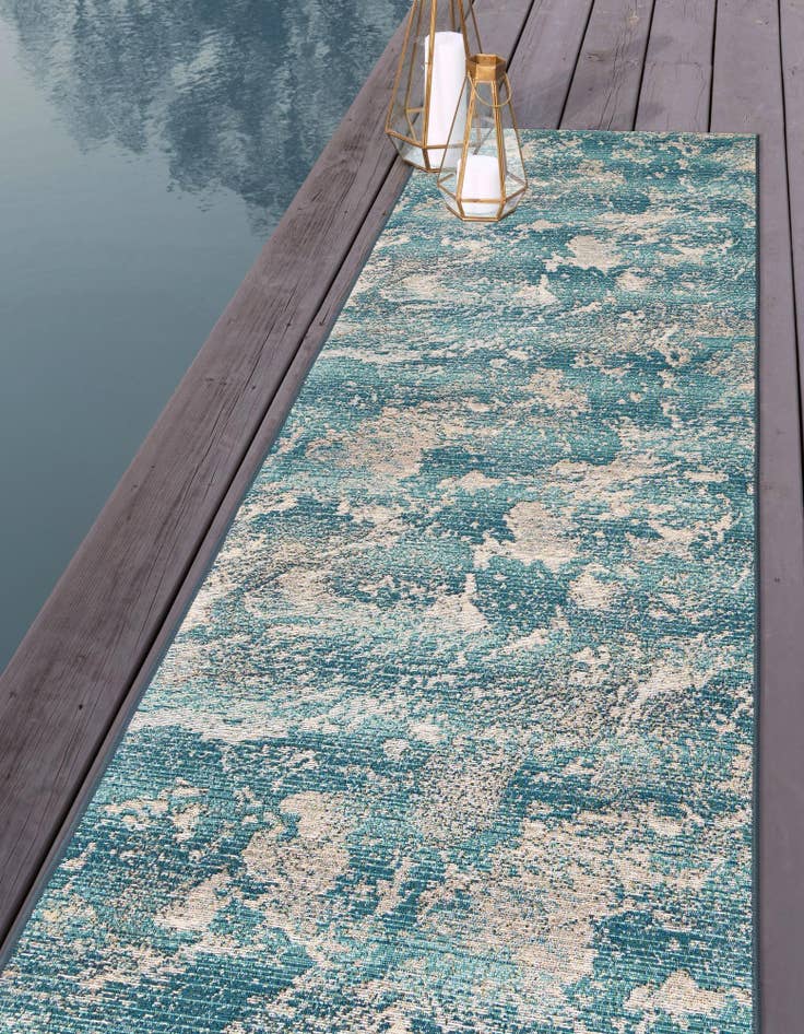 Detail image of 2' x 5'  Washable Modern Indoor / Outdoor Runner Rug