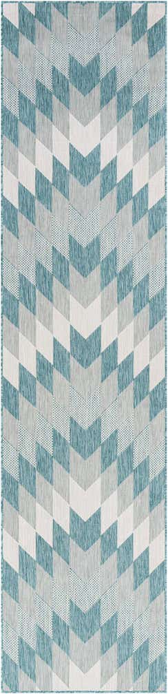 2' 7 x 12' Easy-Clean Modern Indoor / Outdoor Runner Rug