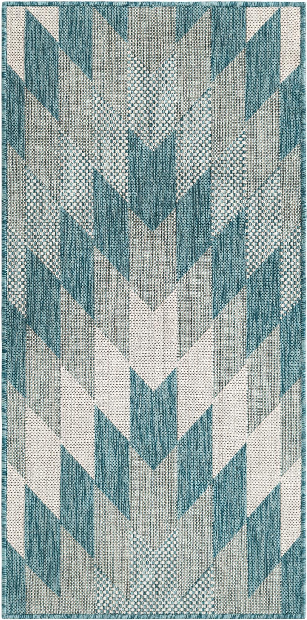 2' x 4' Easy-Clean Modern Indoor / Outdoor Runner Rug