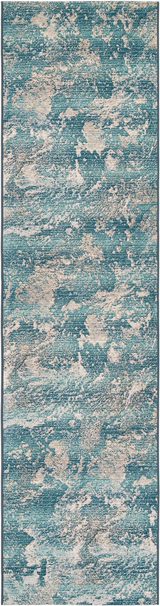 Primary image 2' 7 x 10'  Washable Modern Indoor / Outdoor Runner Rug