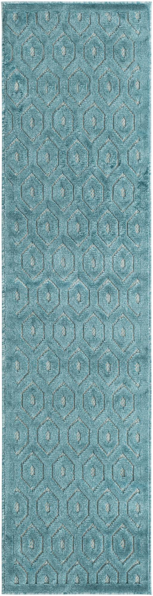 2' x 8' Easy-Clean Trellis Textured Indoor / Outdoor Runner Rug