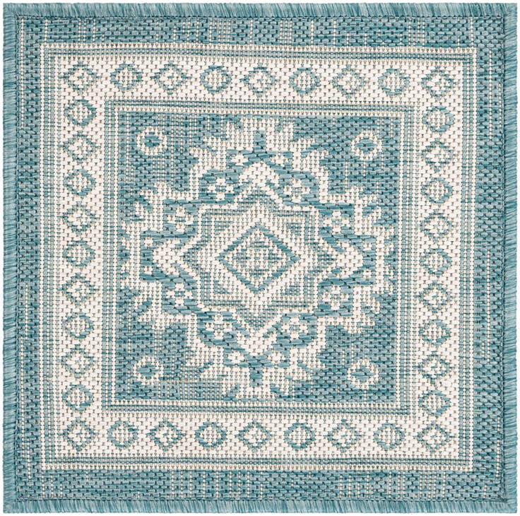Detail image of 1' 4 x 1' 4 Easy-Clean Aztec Indoor / Outdoor Sample Rug