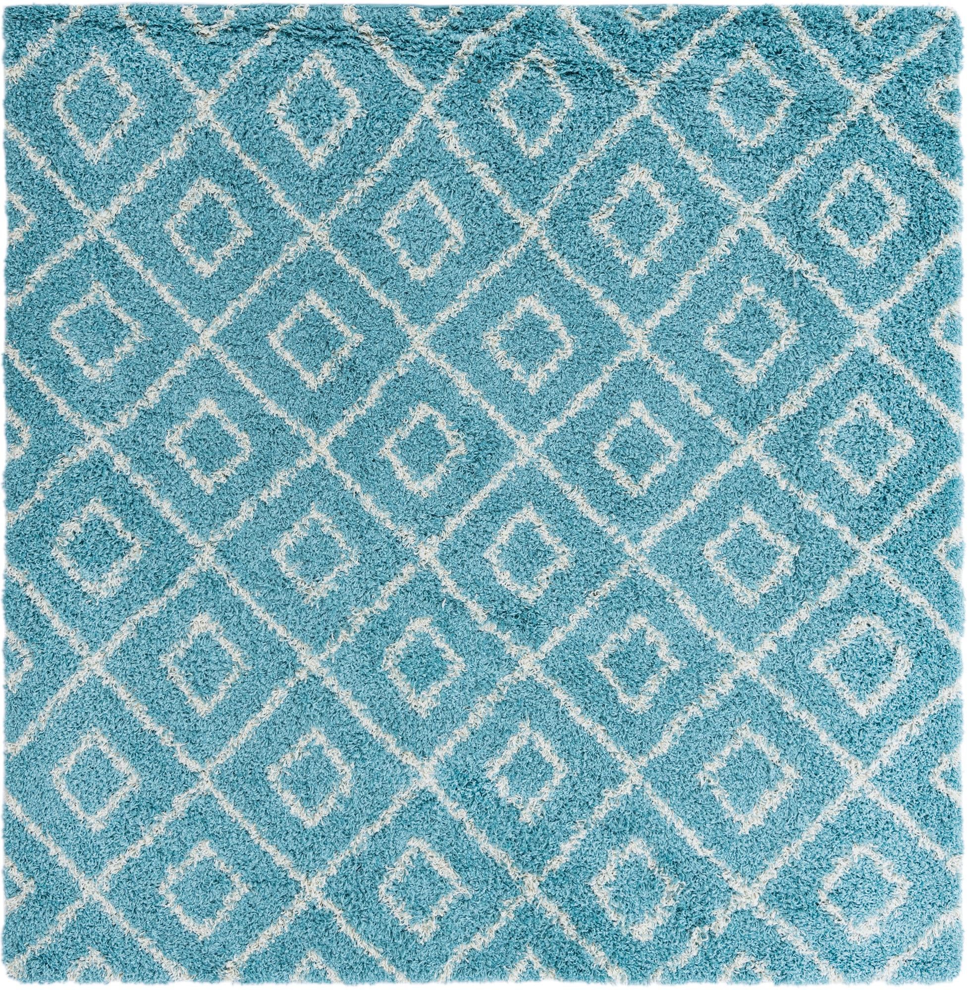 7' 10 x 7' 10 Lattice Shag Square Rug