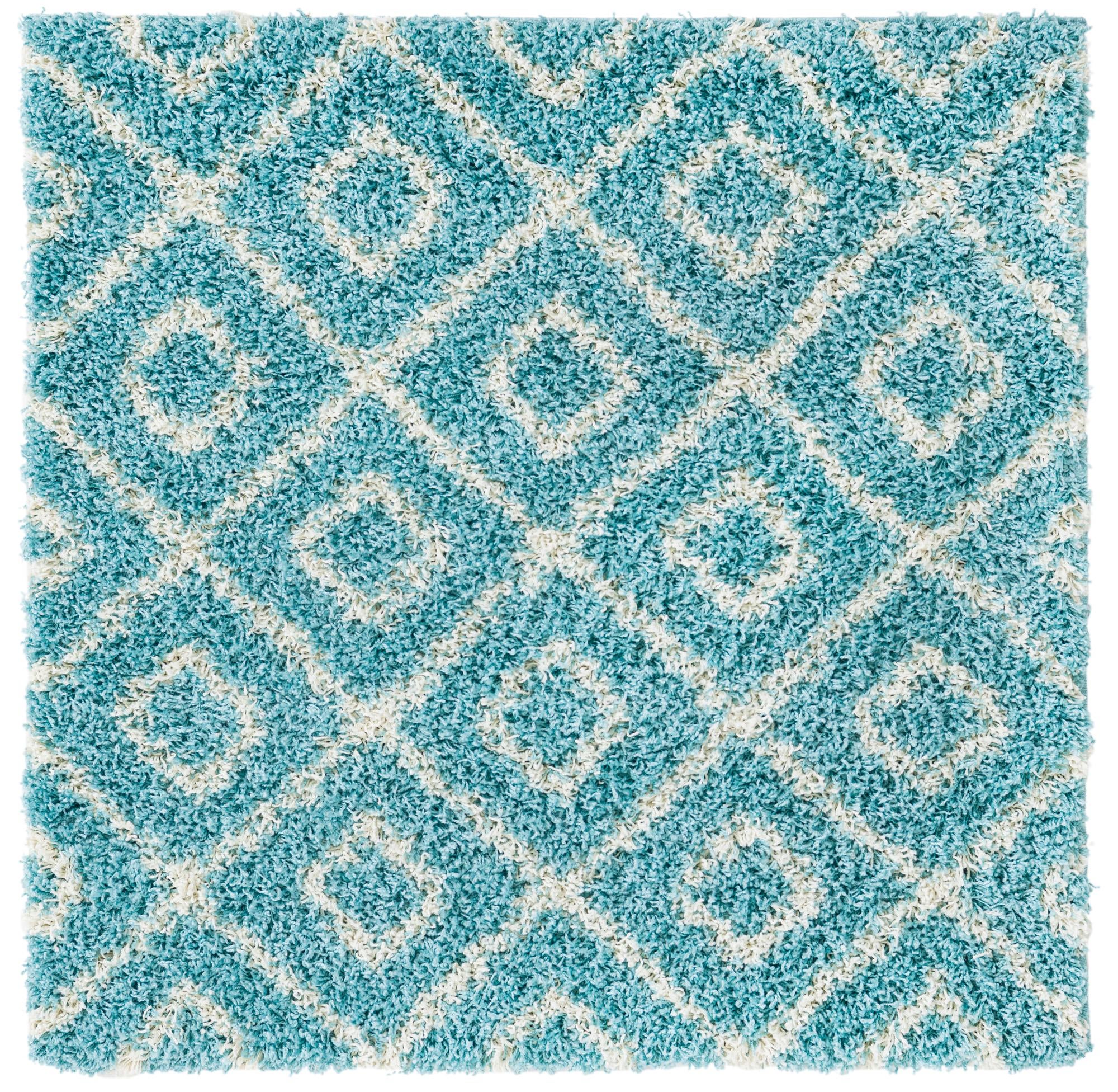 4' x 4' Lattice Shag Square Rug
