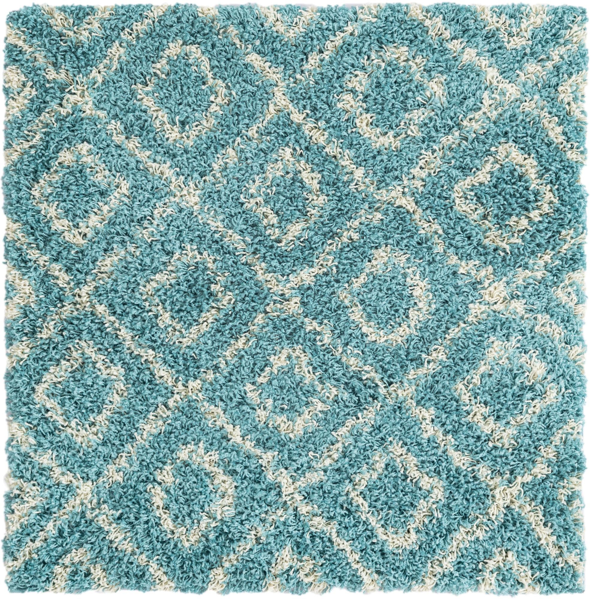 3' 3 x 3' 3 Lattice Shag Square Rug