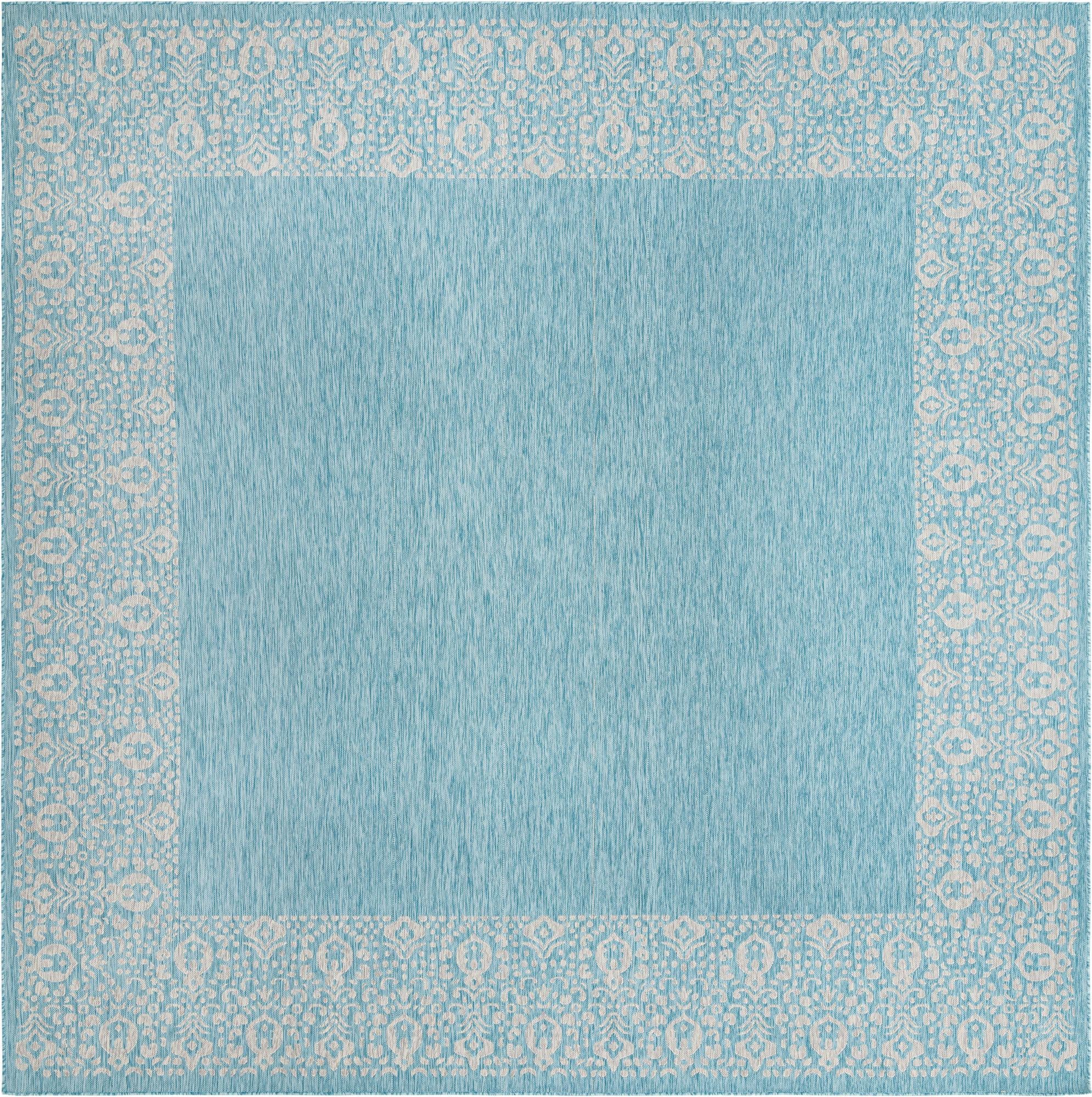 13' x 13' Easy-Clean Border Indoor / Outdoor Square Rug