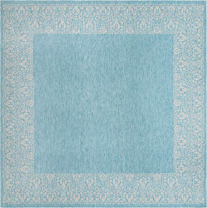 13' x 13' Easy-Clean Border Indoor / Outdoor Square Rug