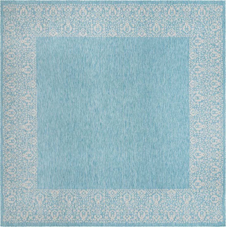 Detail image of 13' x 13' Easy-Clean Border Indoor / Outdoor Square Rug
