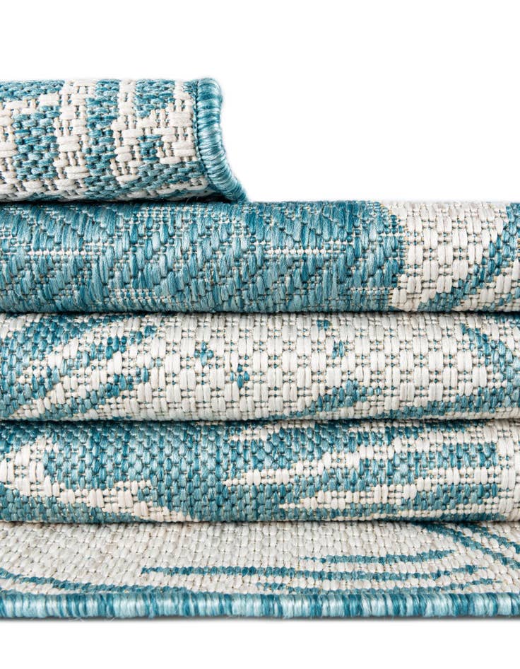 Detail image of 13' x 13' Easy-Clean Coastal Indoor / Outdoor Square Rug