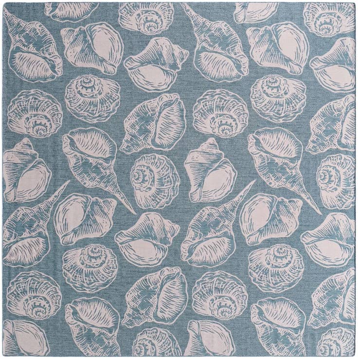 Detail image of 13' x 13' Easy-Clean Coastal Indoor / Outdoor Square Rug