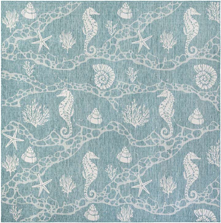 13' x 13' Easy-Clean Coastal Indoor / Outdoor Square Rug