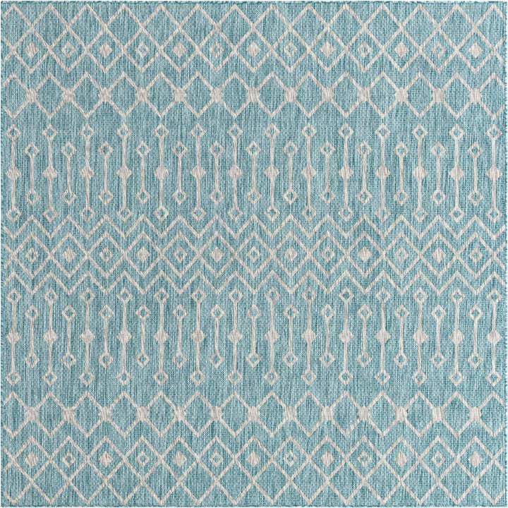 7' 10 x 7' 10 Easy-Clean Lattice Indoor / Outdoor Square Rug