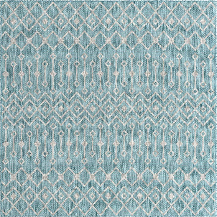 Detail image of 7' 10 x 7' 10 Easy-Clean Lattice Indoor / Outdoor Square Rug