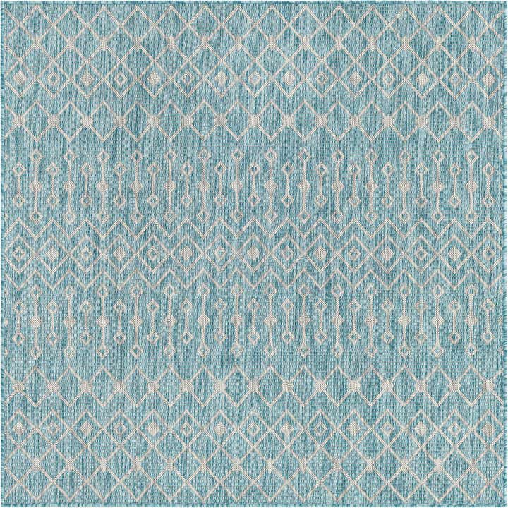 5' 3 x 5' 3 Easy-Clean Lattice Indoor / Outdoor Square Rug