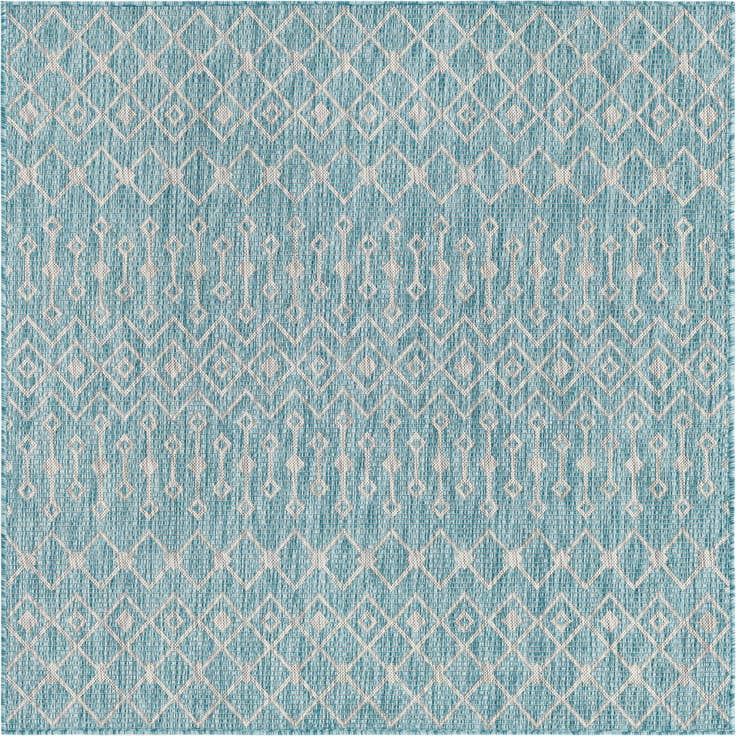 Detail image of 5' 3 x 5' 3 Easy-Clean Lattice Indoor / Outdoor Square Rug