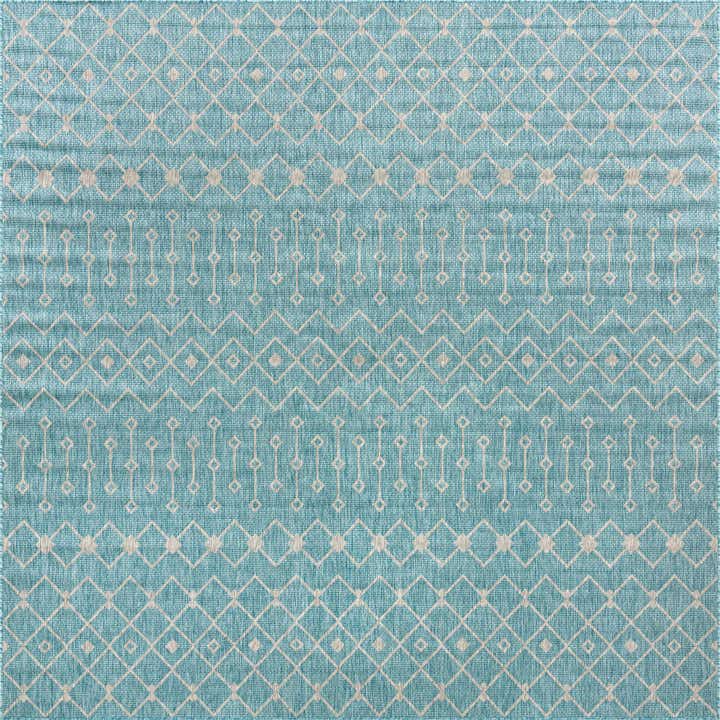 10' 8 x 10' 8 Easy-Clean Lattice Indoor / Outdoor Square Rug