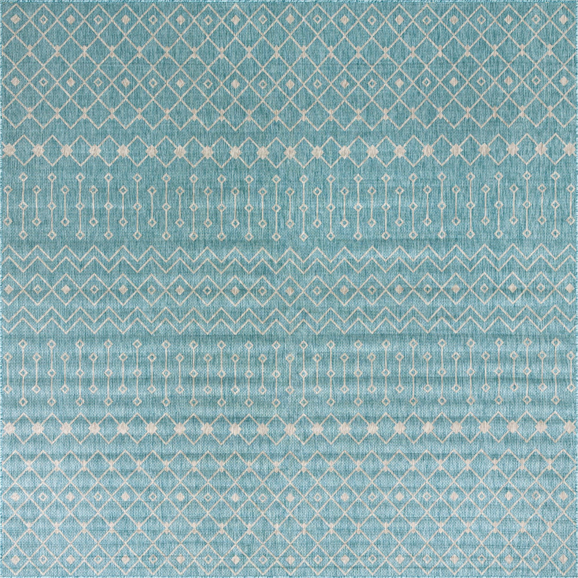 13' x 13' Easy-Clean Lattice Indoor / Outdoor Square Rug