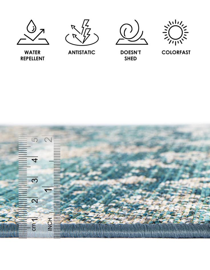 Detail image of 7' 10 x 7' 10  Washable Modern Indoor / Outdoor Square Rug