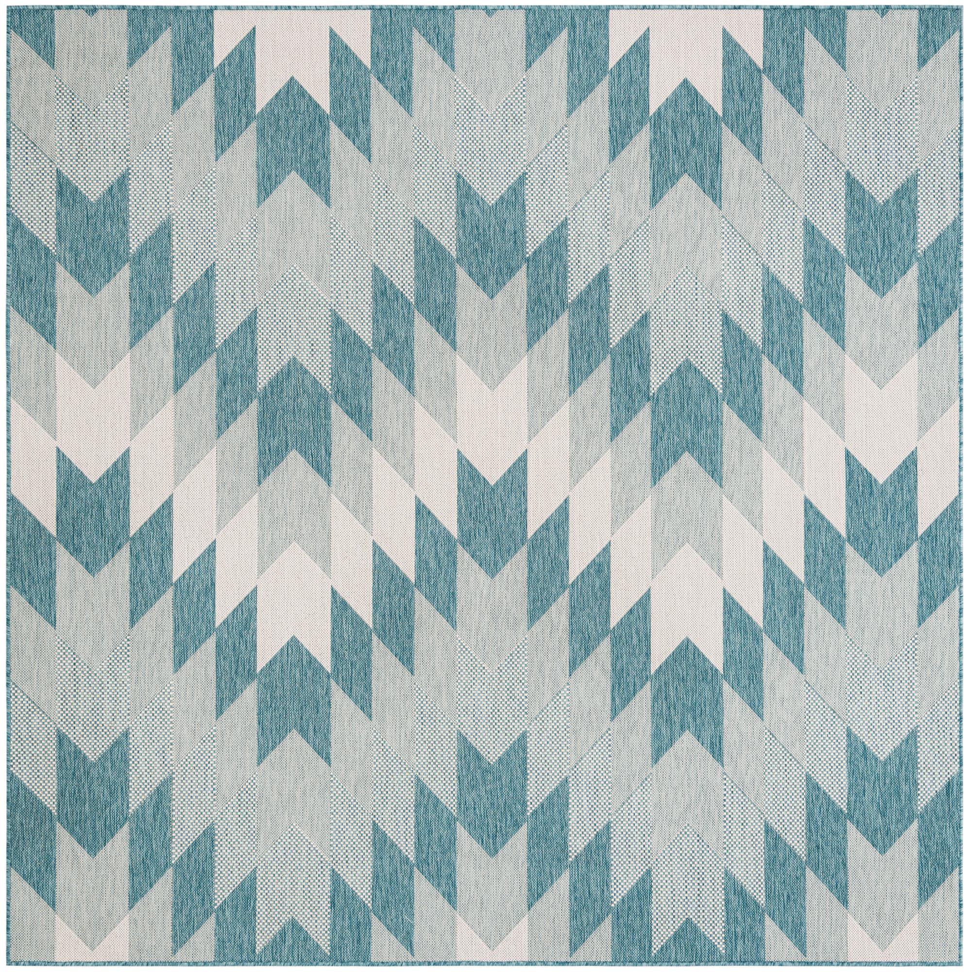 7' 10 x 7' 10 Easy-Clean Modern Indoor / Outdoor Square Rug