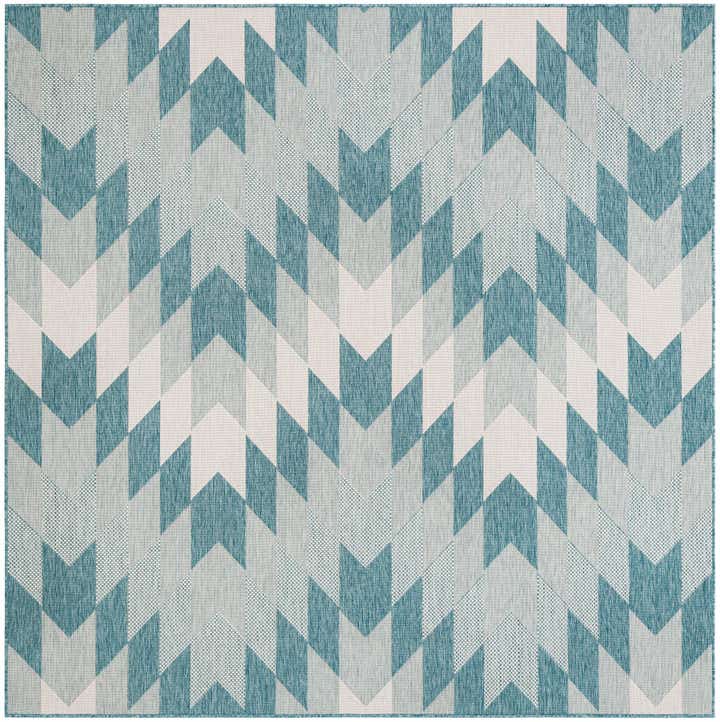 7' 10 x 7' 10 Easy-Clean Modern Indoor / Outdoor Square Rug