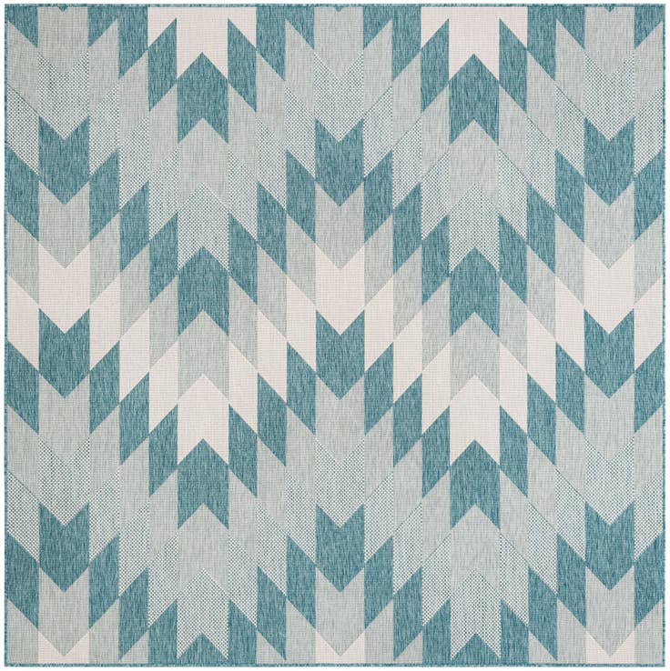 Detail image of 7' 10 x 7' 10 Easy-Clean Modern Indoor / Outdoor Square Rug