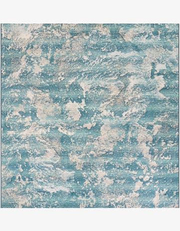 7' 10 x 7' 10 Easy-Clean Modern Indoor / Outdoor Square Rug