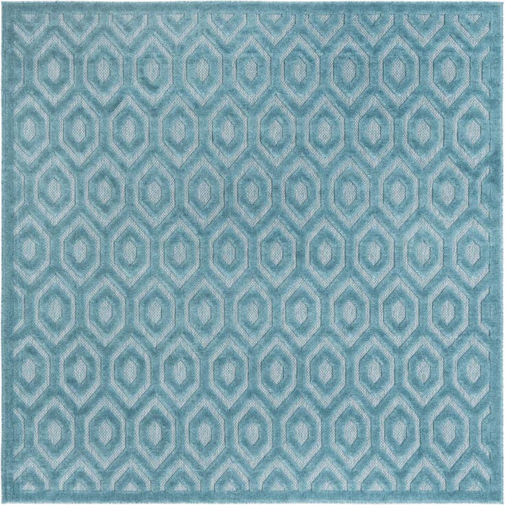 Detail image of 7' 10 x 7' 10 Easy-Clean Trellis Textured Indoor / Outdoor Square Rug
