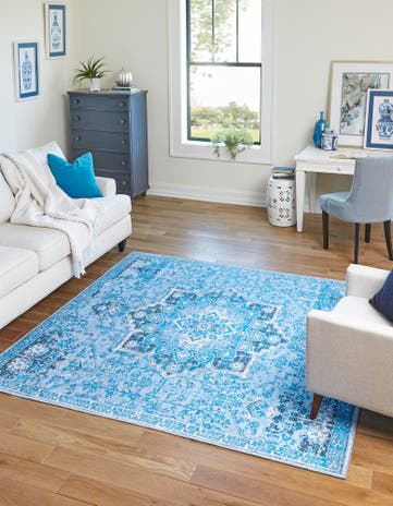 5' 3 x 5' 3 Washable Renaissance Square Rug