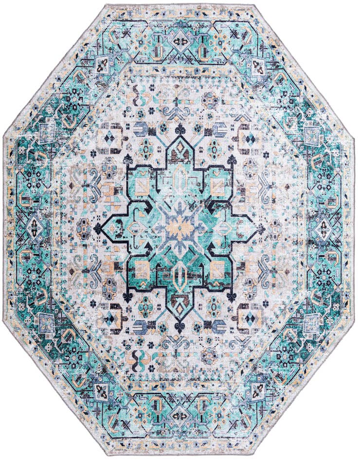 Detail image of 7' 10 x 7' 10 Washable Yara Octagon Rug