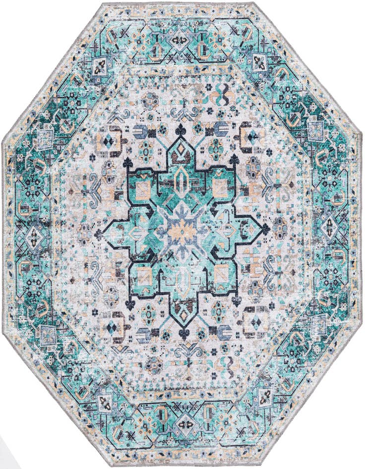 Detail image of 5' x 5' Washable Yara Octagon Rug