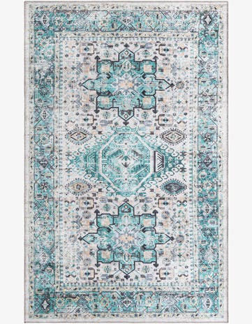 Aqua Green Washable Yara Rug