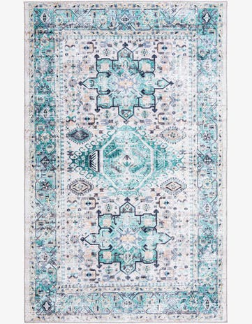 Aqua Green Washable Yara Rug