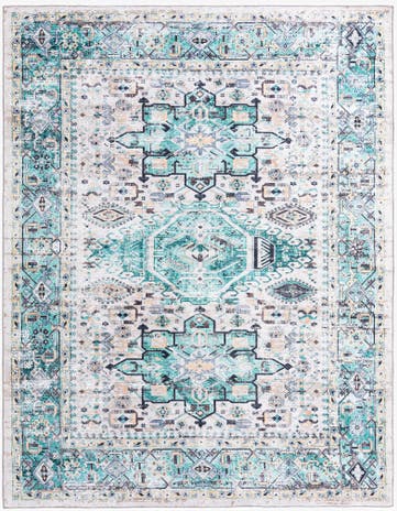 Aqua Green Washable Yara Rug