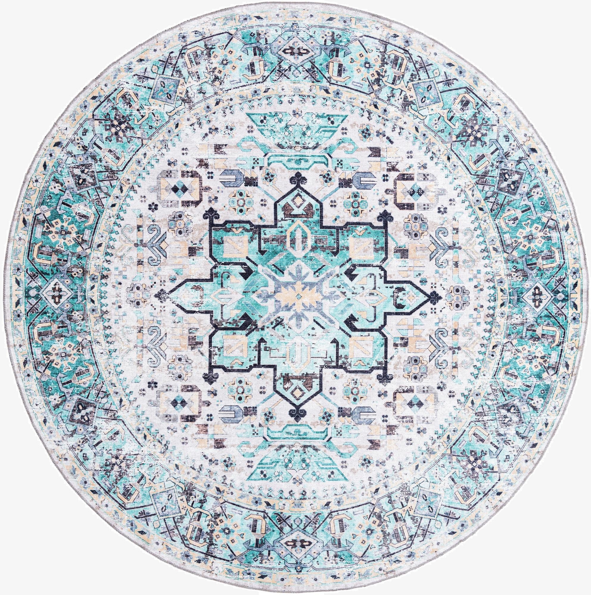 Primary image 7' 10 x 7' 10  Washable Yara Round Rug