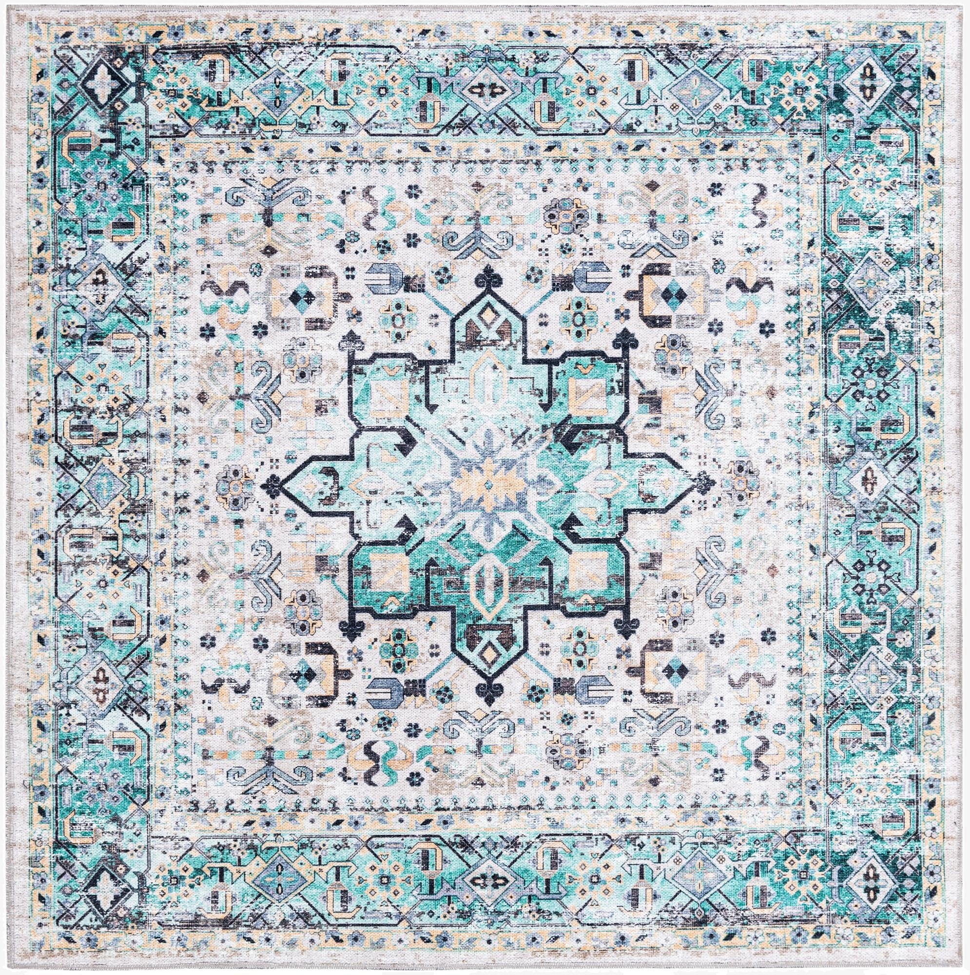 5' x 5'  Washable Yara Square Rug