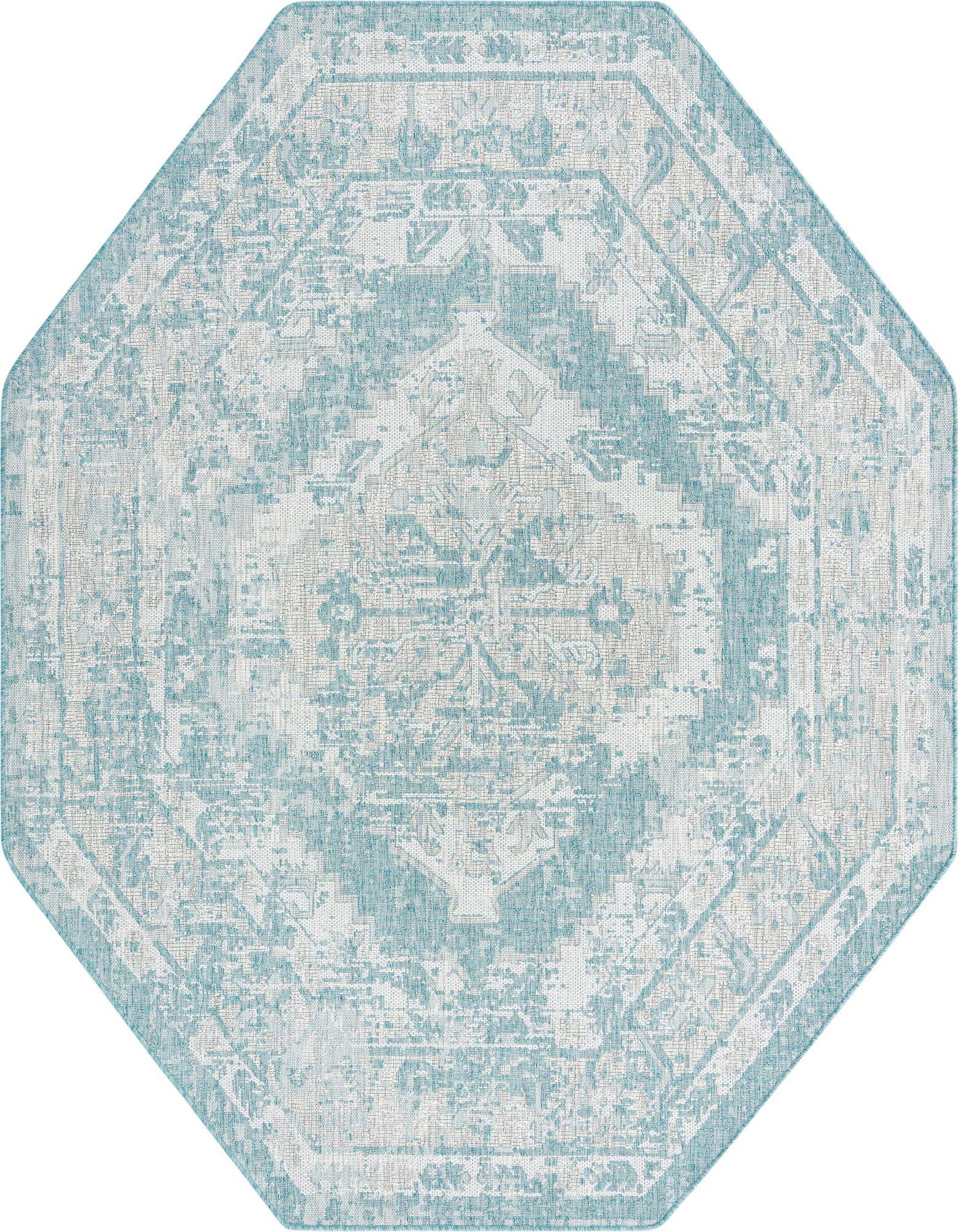 Primary image 7' 10 x 7' 10  Washable Traditional Indoor / Outdoor Octagon Rug