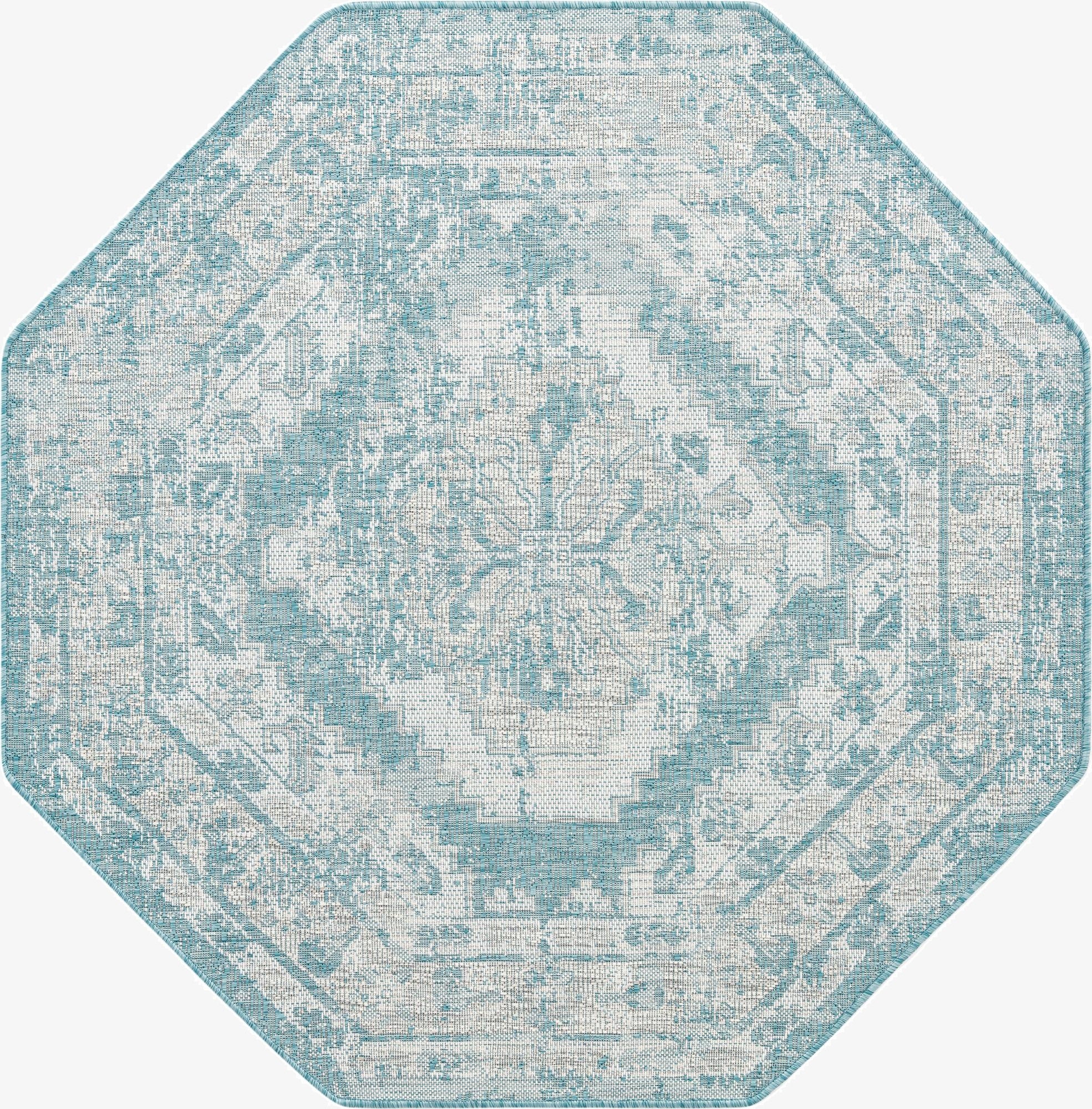 5' 3 x 5' 3  Washable Traditional Indoor / Outdoor Octagon Rug