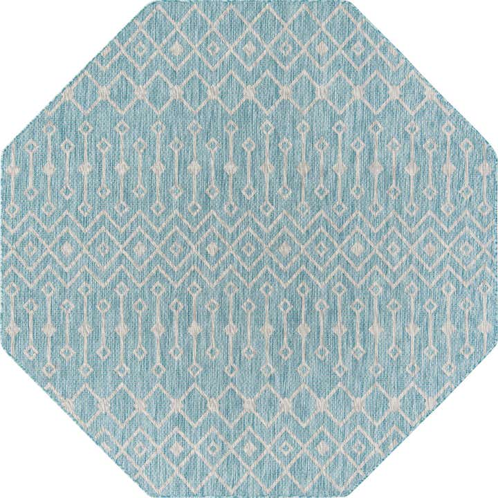 7' 10 x 7' 10 Easy-Clean Trellis Indoor / Outdoor Octagon Rug